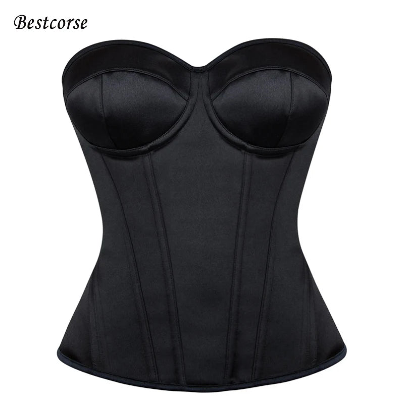 Black Corset Waist Trainer Body Shaper Corset Top Plus Size For Women Overbust Corset Korsett Gothic Classic Bustier For Party