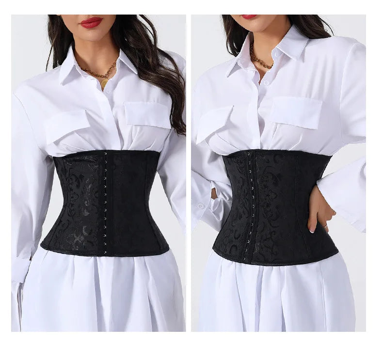 European Style Corset Shapewear Women with 3-Row Buckles Waist Trainer Bodice Slimming Bust Lifter Tight Fit Fashion Shaping Top