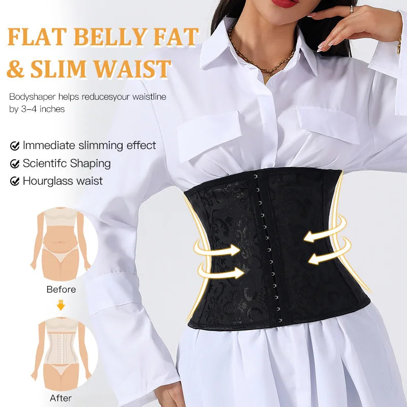 European Style Corset Shapewear Women with 3-Row Buckles Waist Trainer Bodice Slimming Bust Lifter Tight Fit Fashion Shaping Top