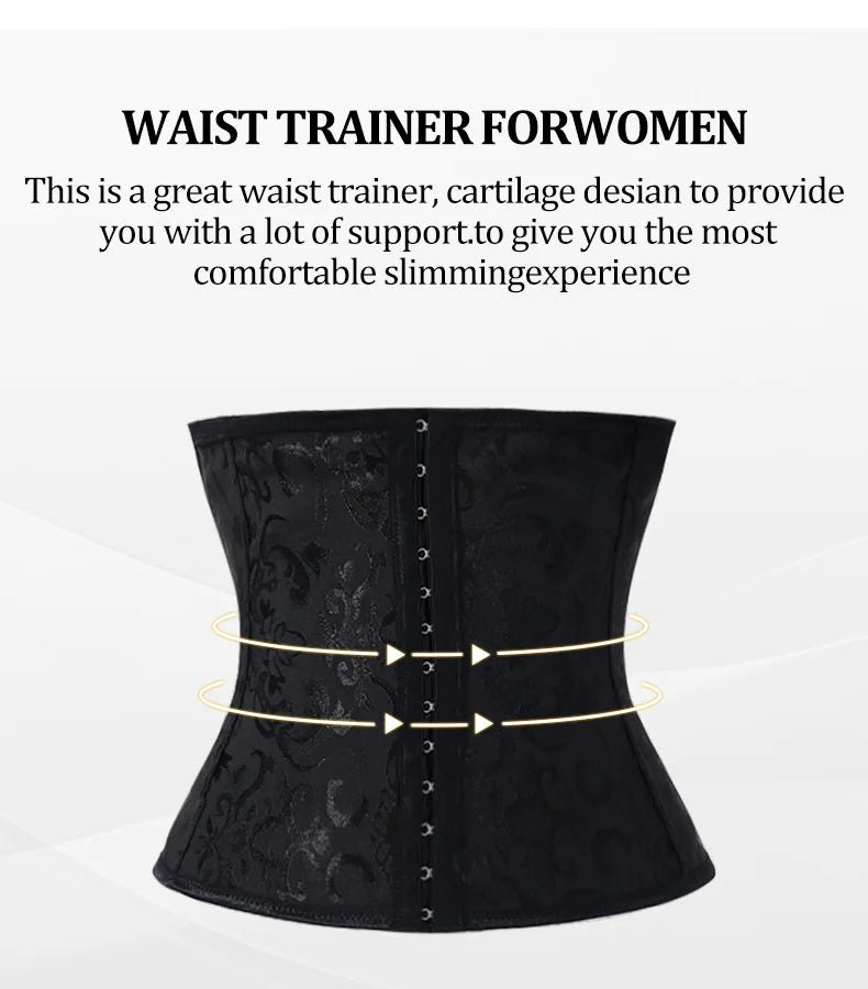 European Style Corset Shapewear Women with 3-Row Buckles Waist Trainer Bodice Slimming Bust Lifter Tight Fit Fashion Shaping Top