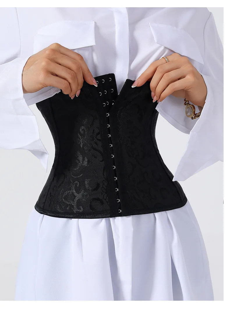 European Style Corset Shapewear Women with 3-Row Buckles Waist Trainer Bodice Slimming Bust Lifter Tight Fit Fashion Shaping Top