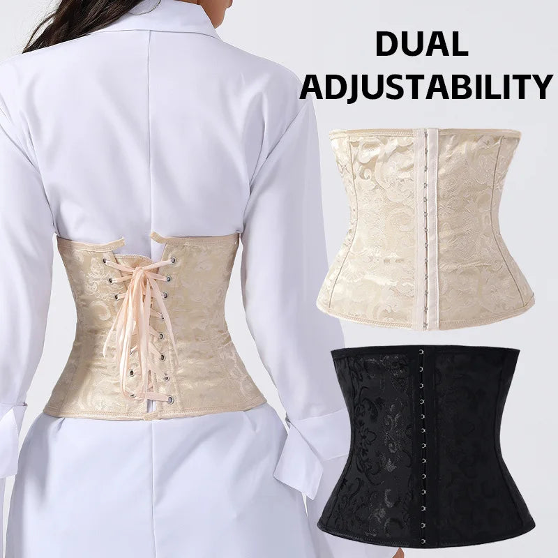 European Style Corset Shapewear Women with 3-Row Buckles Waist Trainer Bodice Slimming Bust Lifter Tight Fit Fashion Shaping Top