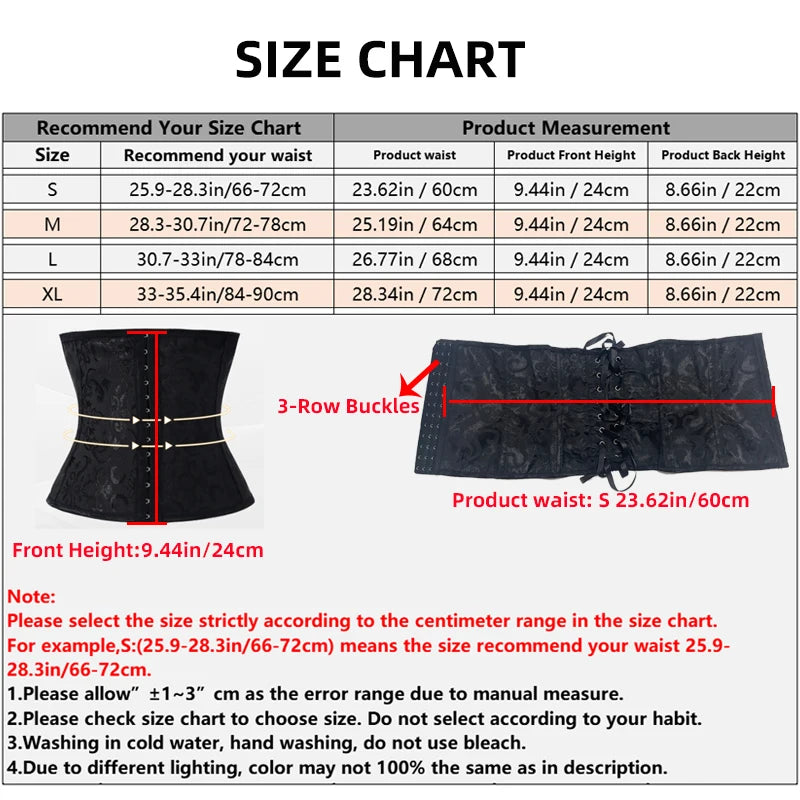 European Style Corset Shapewear Women with 3-Row Buckles Waist Trainer Bodice Slimming Bust Lifter Tight Fit Fashion Shaping Top