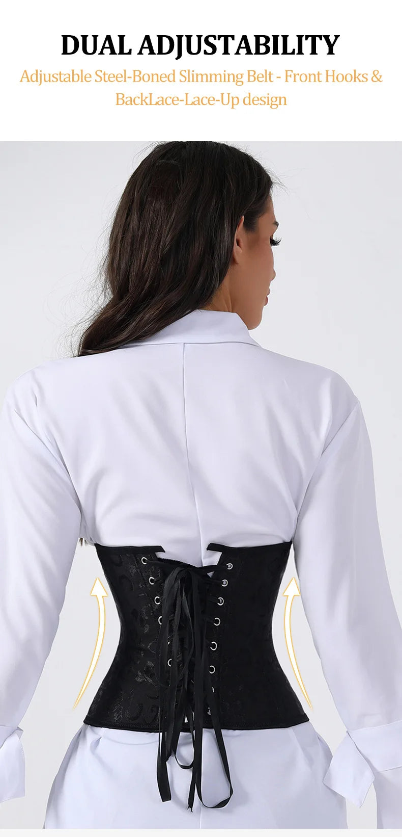 European Style Corset Shapewear Women with 3-Row Buckles Waist Trainer Bodice Slimming Bust Lifter Tight Fit Fashion Shaping Top