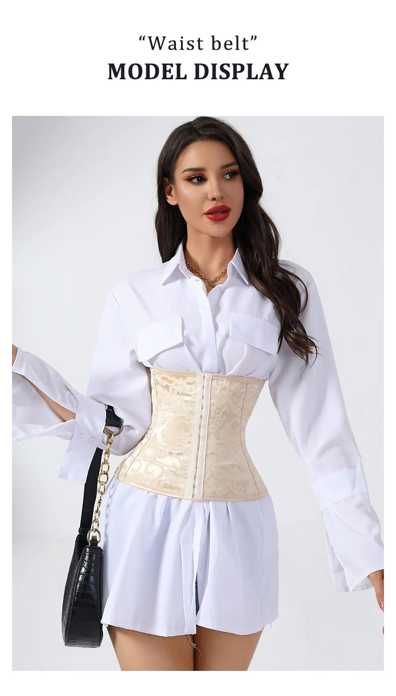 European Style Corset Shapewear Women with 3-Row Buckles Waist Trainer Bodice Slimming Bust Lifter Tight Fit Fashion Shaping Top